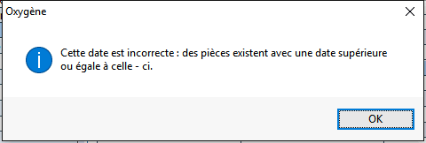 message de rejet de la date