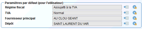 paramètres utilisateur