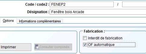 fiche article option OF auto