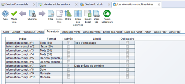 Exemple pour fiche stock