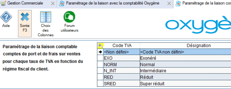 comptes port et frais si code TVA non défini